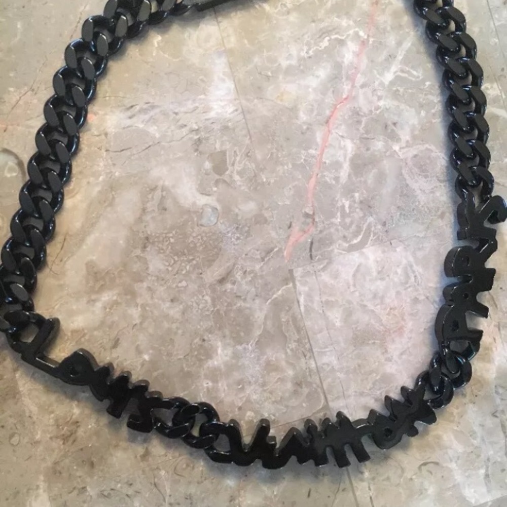 Rare Louis Vuitton LV Gunmetal Choker Necklace